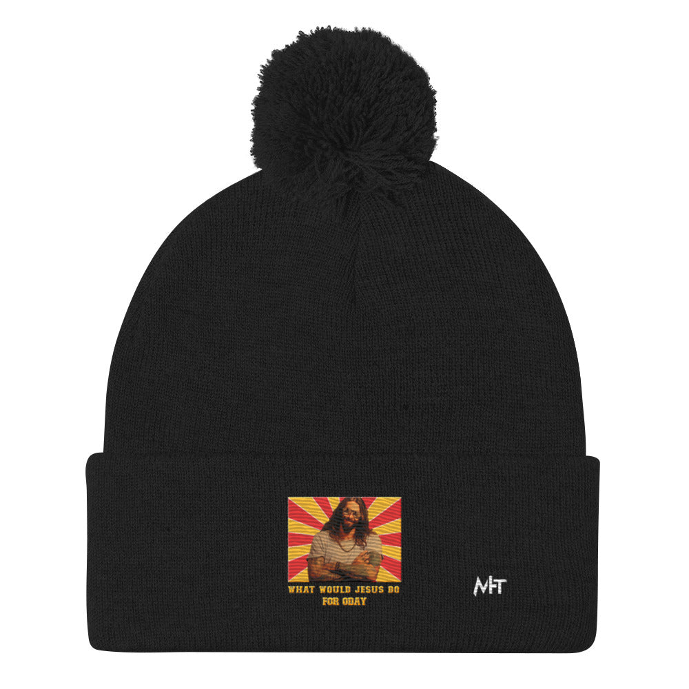 What would Jesus do for 0day v1 - Pom-Pom Beanie by DarkByteGear