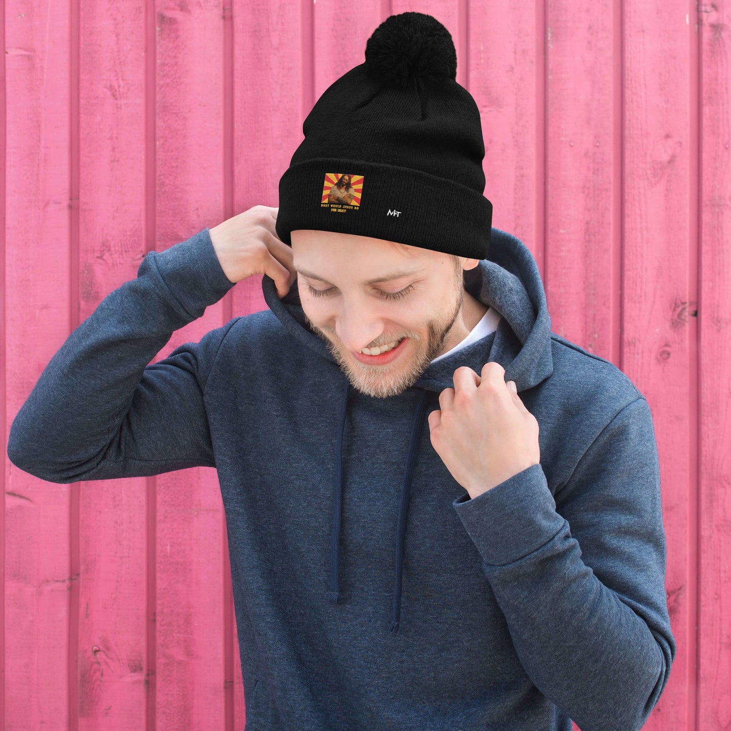 What would Jesus do for 0day v1 - Pom-Pom Beanie by DarkByteGear