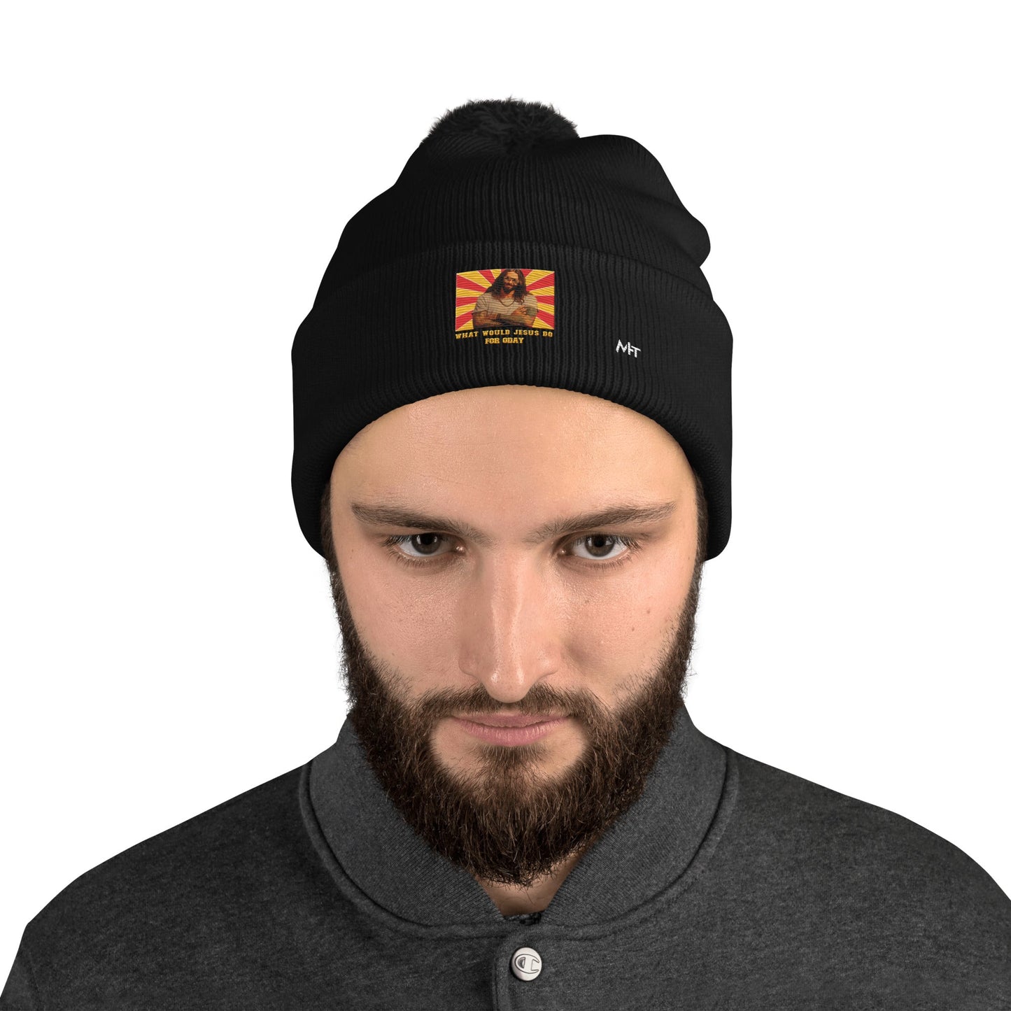 What would Jesus do for 0day v1 - Pom-Pom Beanie by DarkByteGear