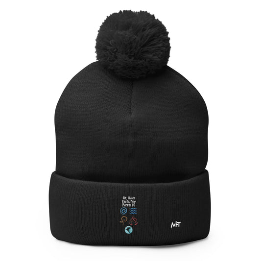 Air, Water, Earth, Fire, Parrot OS - Pom-Pom Beanie by DarkByteGear