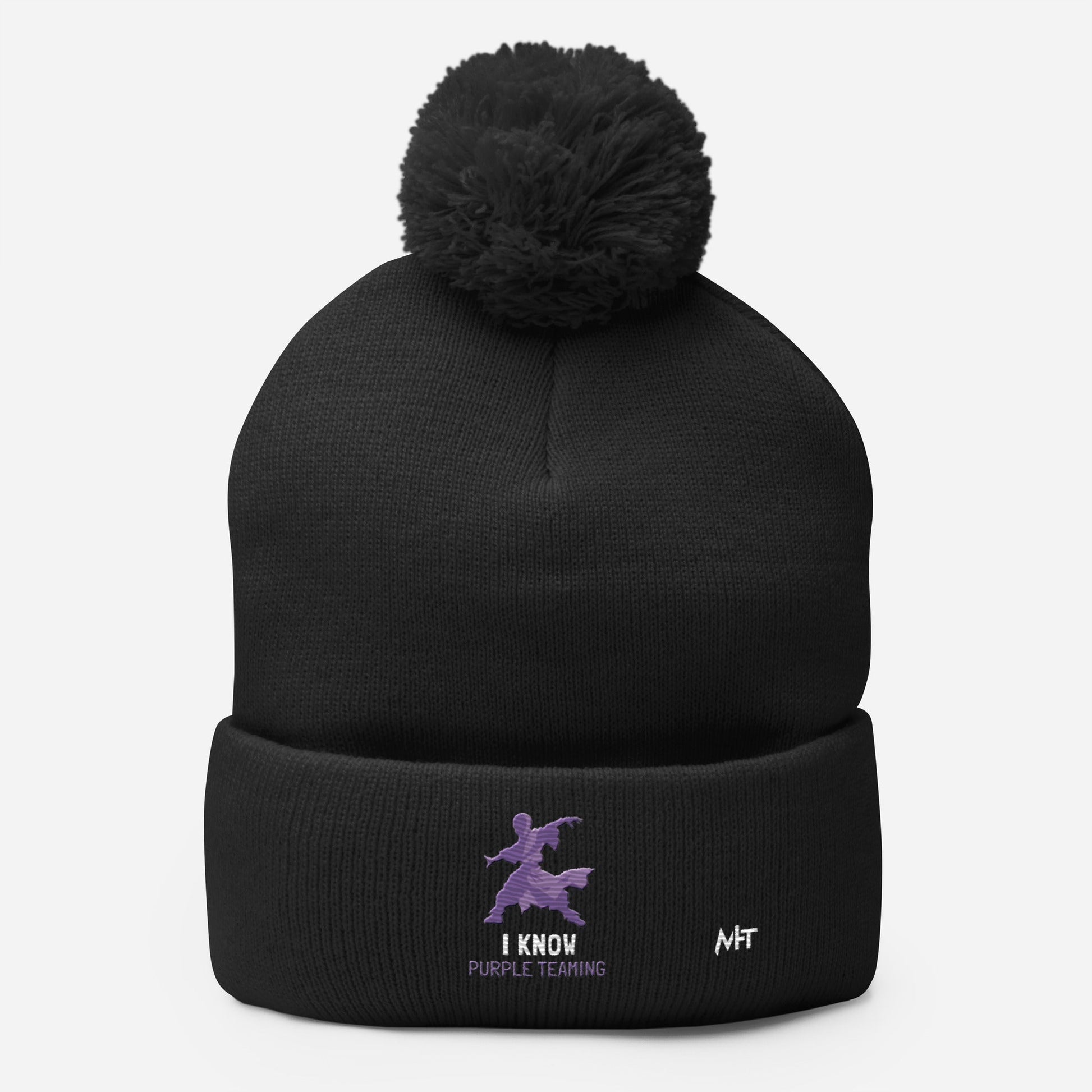 I Know Purple Teaming - Pom-Pom Beanie by DarkByteGear