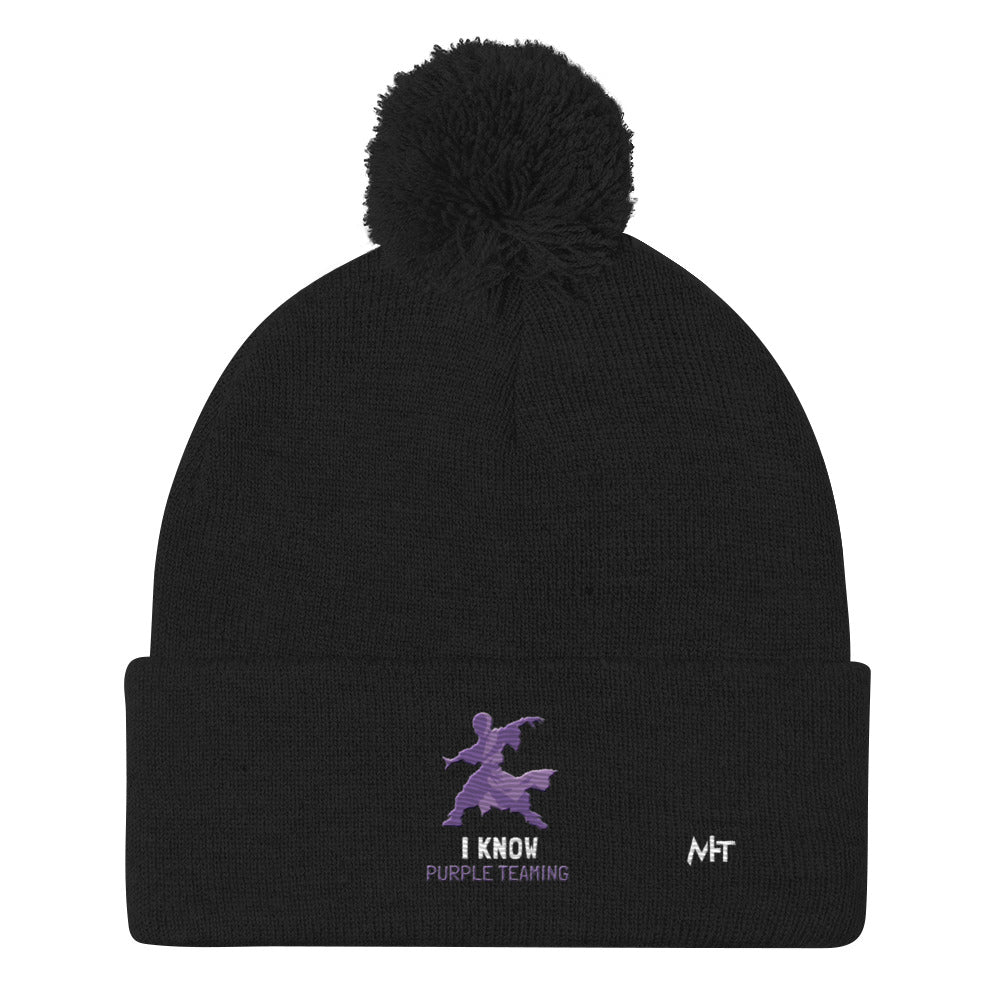 I Know Purple Teaming - Pom-Pom Beanie by DarkByteGear