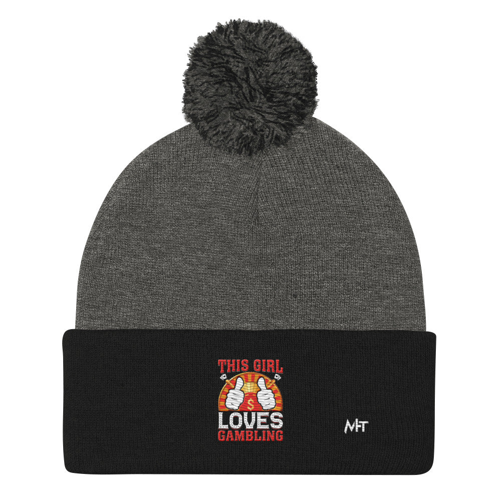 This Girl Loves Gambling - Pom-Pom Beanie by DarkByteGear