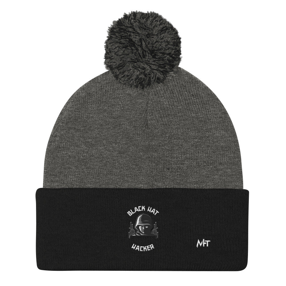 Black Hat Hacker - Pom-Pom Beanie by DarkByteGear
