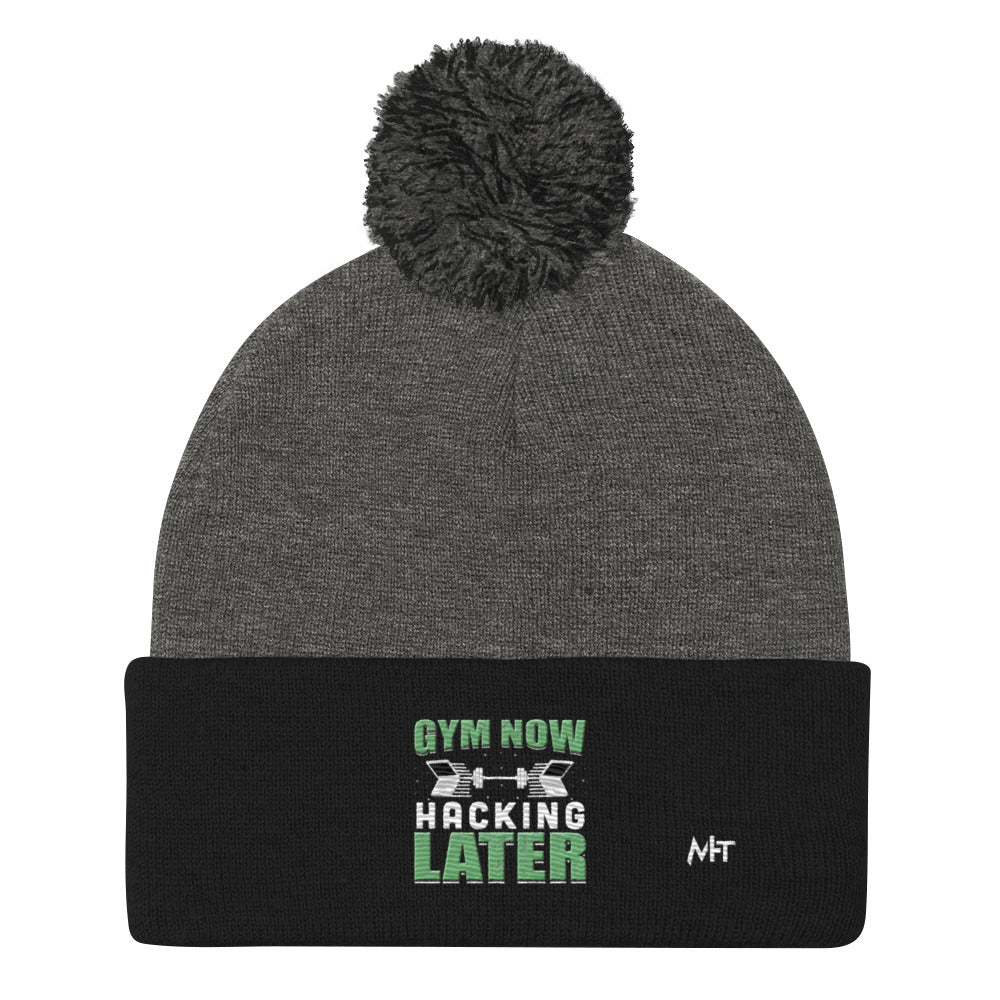 Gym now, hacking later - Pom-Pom Beanie by DarkByteGear