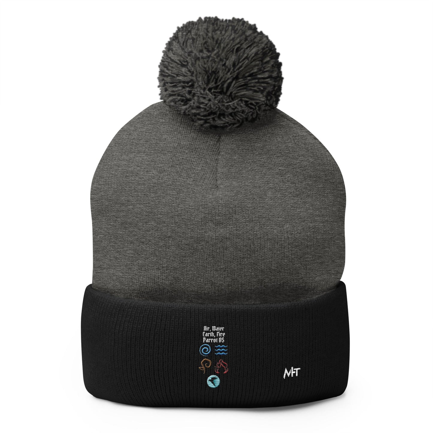 Air, Water, Earth, Fire, Parrot OS - Pom-Pom Beanie by DarkByteGear