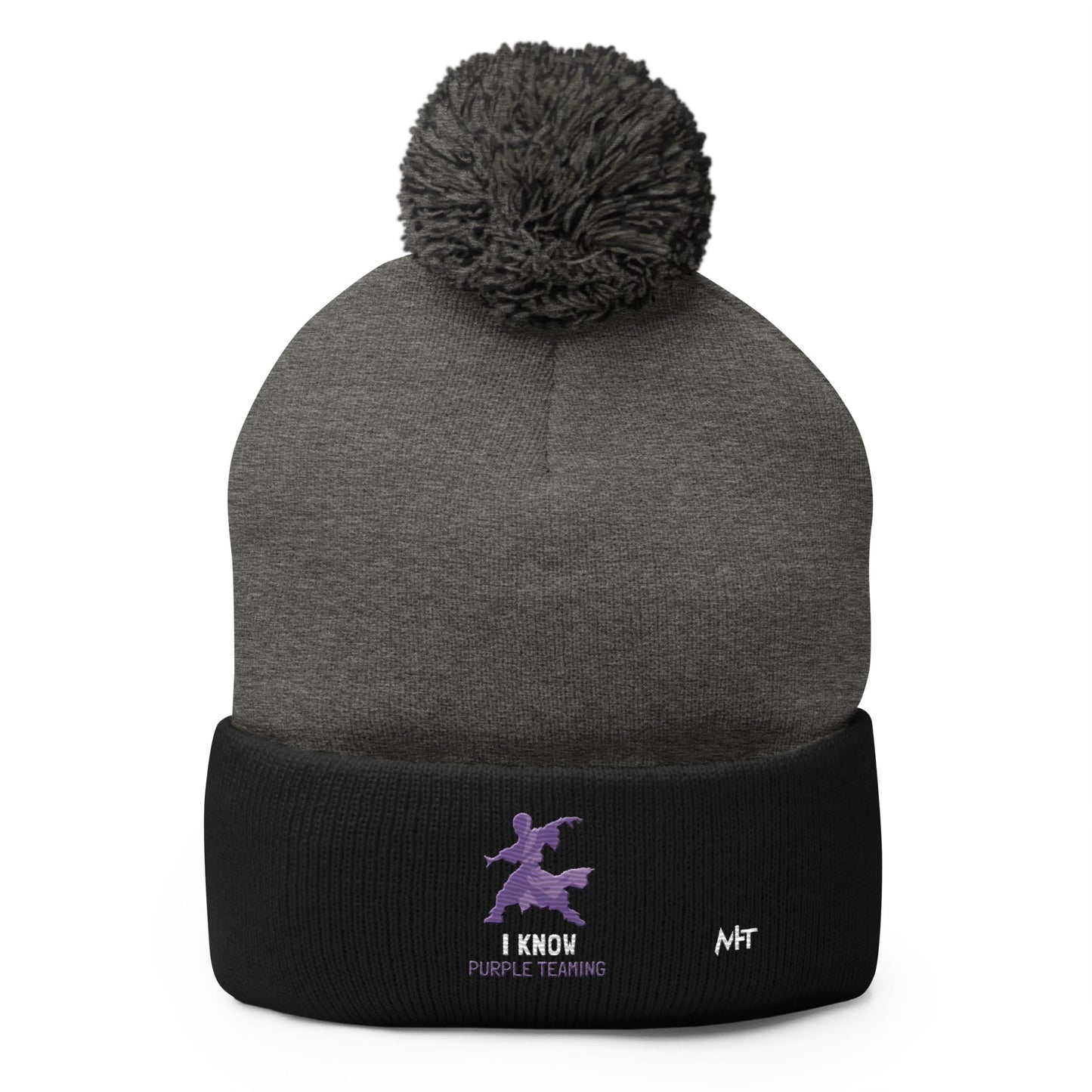 I Know Purple Teaming - Pom-Pom Beanie by DarkByteGear
