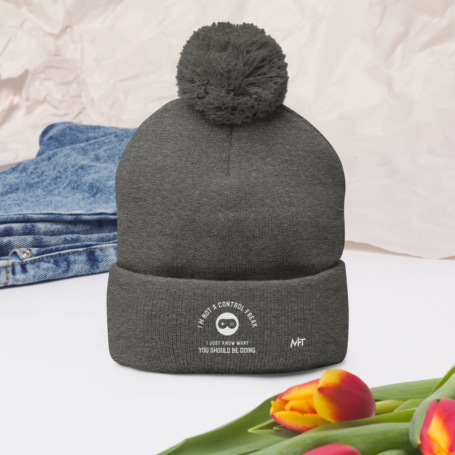 I am not a Control freak, I just Know what you should be doing - Pom-Pom Beanie by DarkByteGear