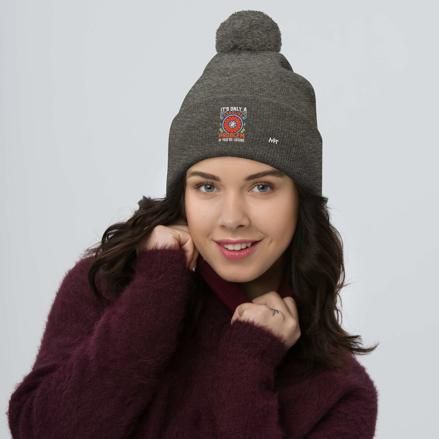 It's only a Gambling Problem, if I am losing V1 - Pom-Pom Beanie by DarkByteGear