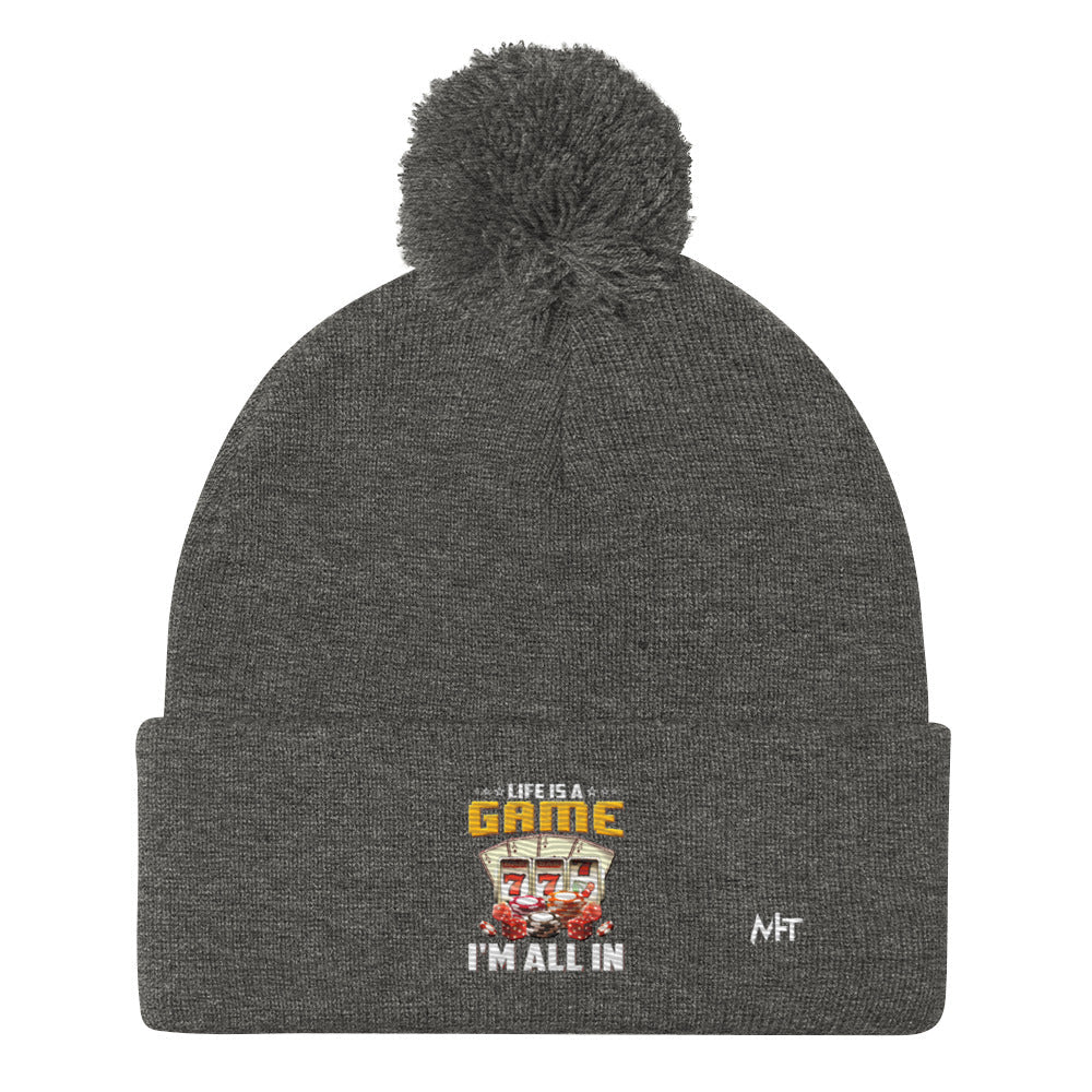Life is a Game: I'm all in - Pom-Pom Beanie by DarkByteGear