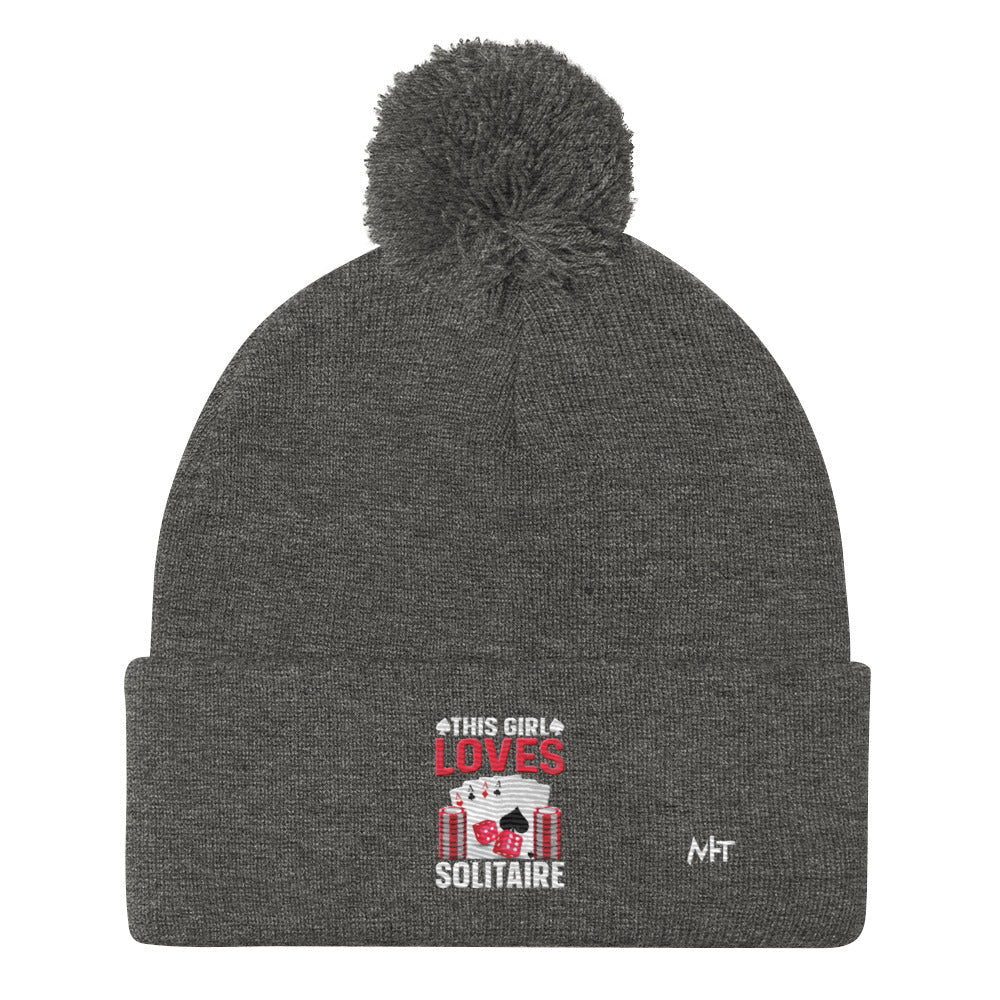 This Girl Loves Solitaire - Pom-Pom Beanie by DarkByteGear