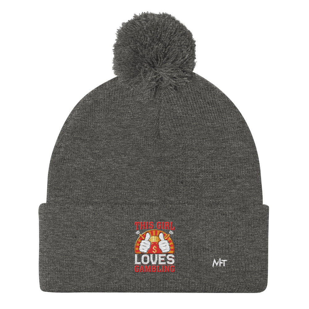 This Girl Loves Gambling - Pom-Pom Beanie by DarkByteGear