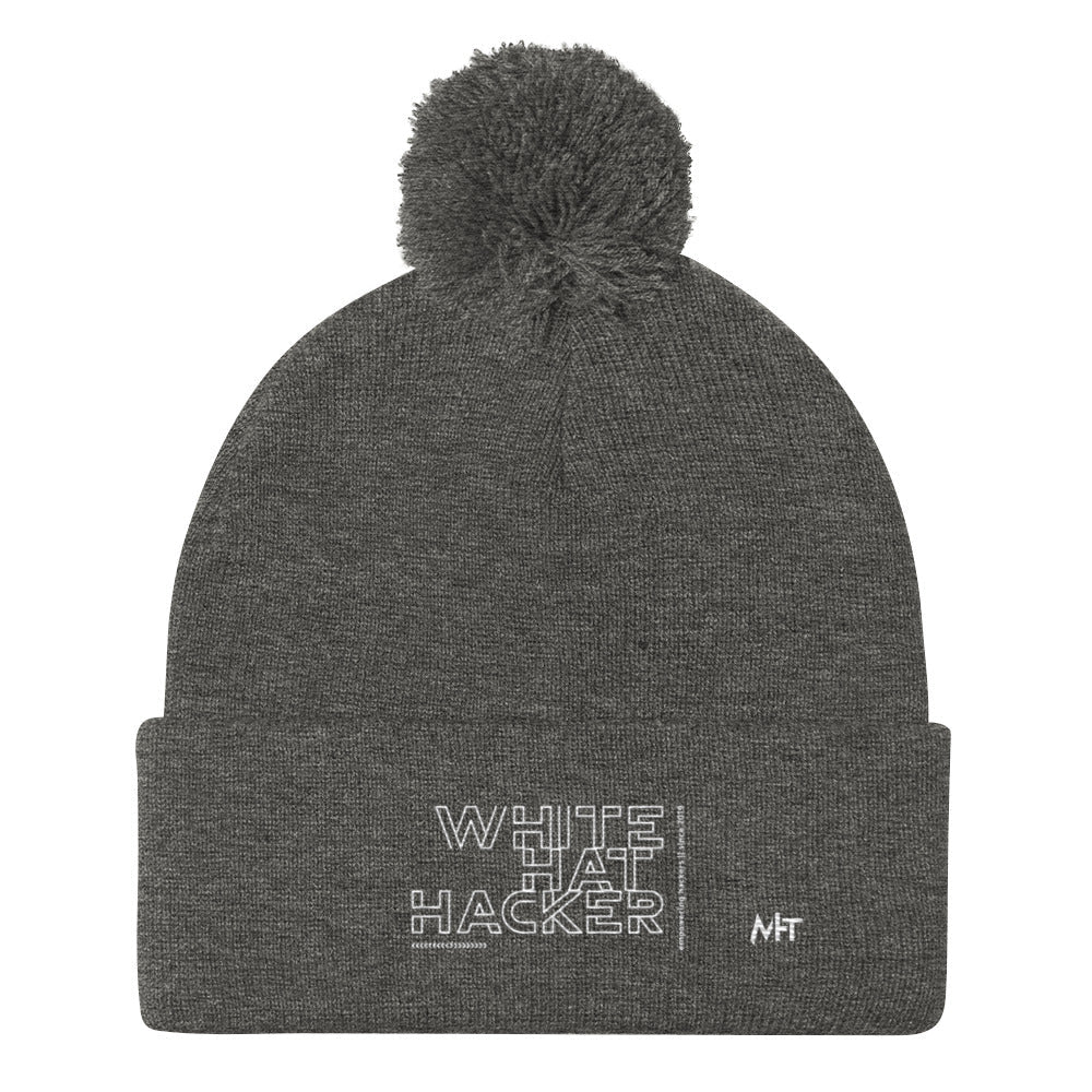 White Hat Hacker - Pom-Pom Beanie by DarkByteGear