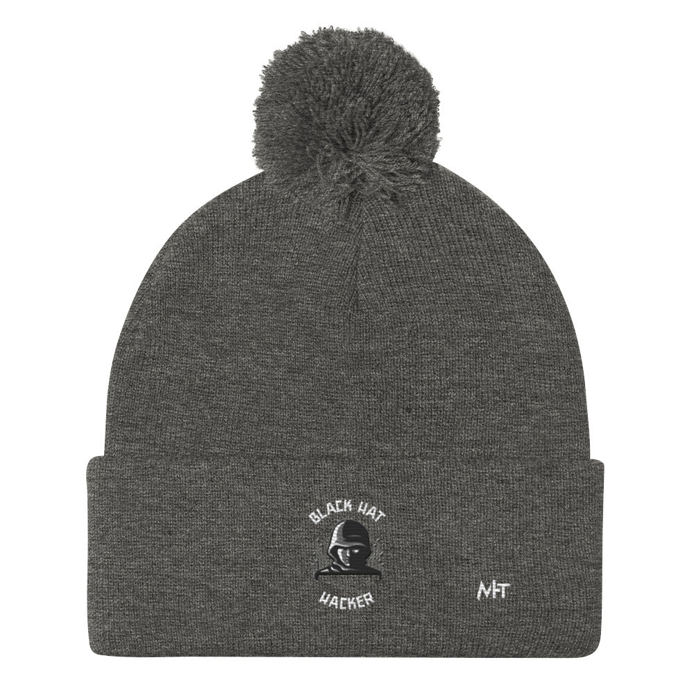 Black Hat Hacker - Pom-Pom Beanie by DarkByteGear