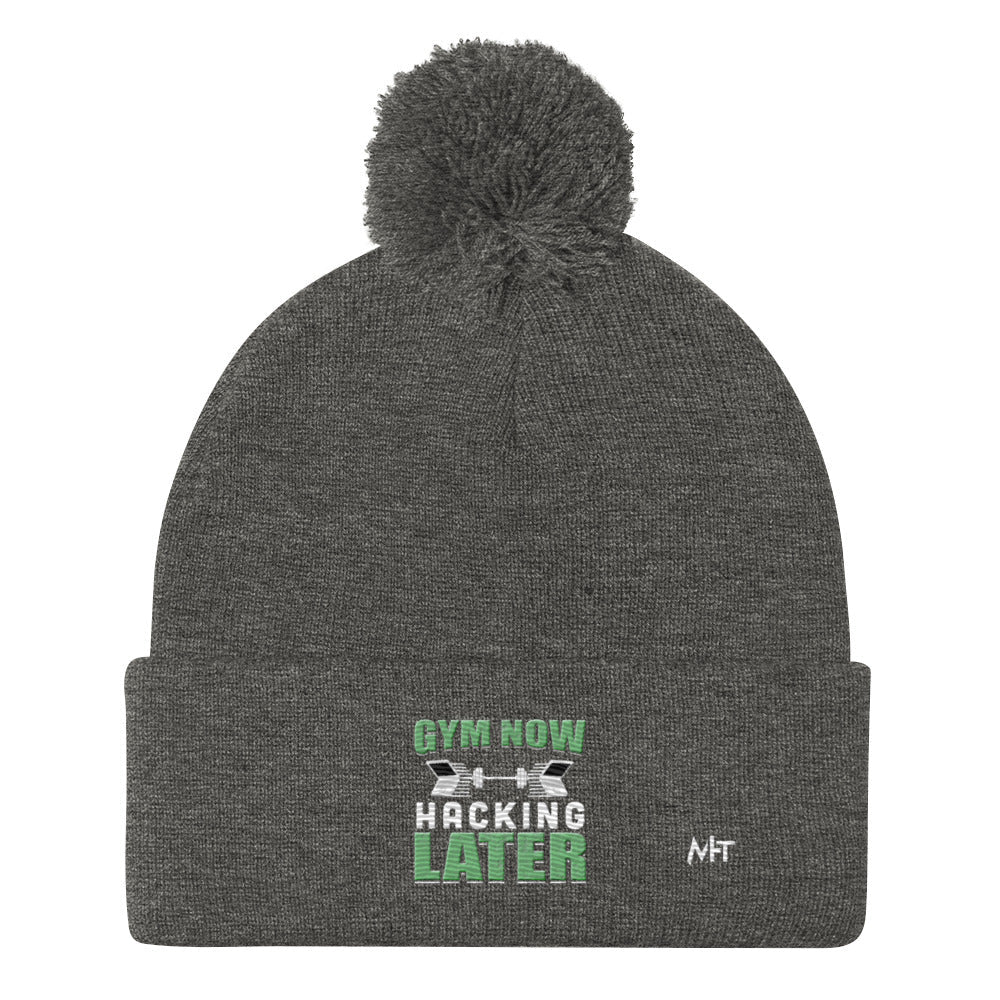 Gym now, hacking later - Pom-Pom Beanie by DarkByteGear