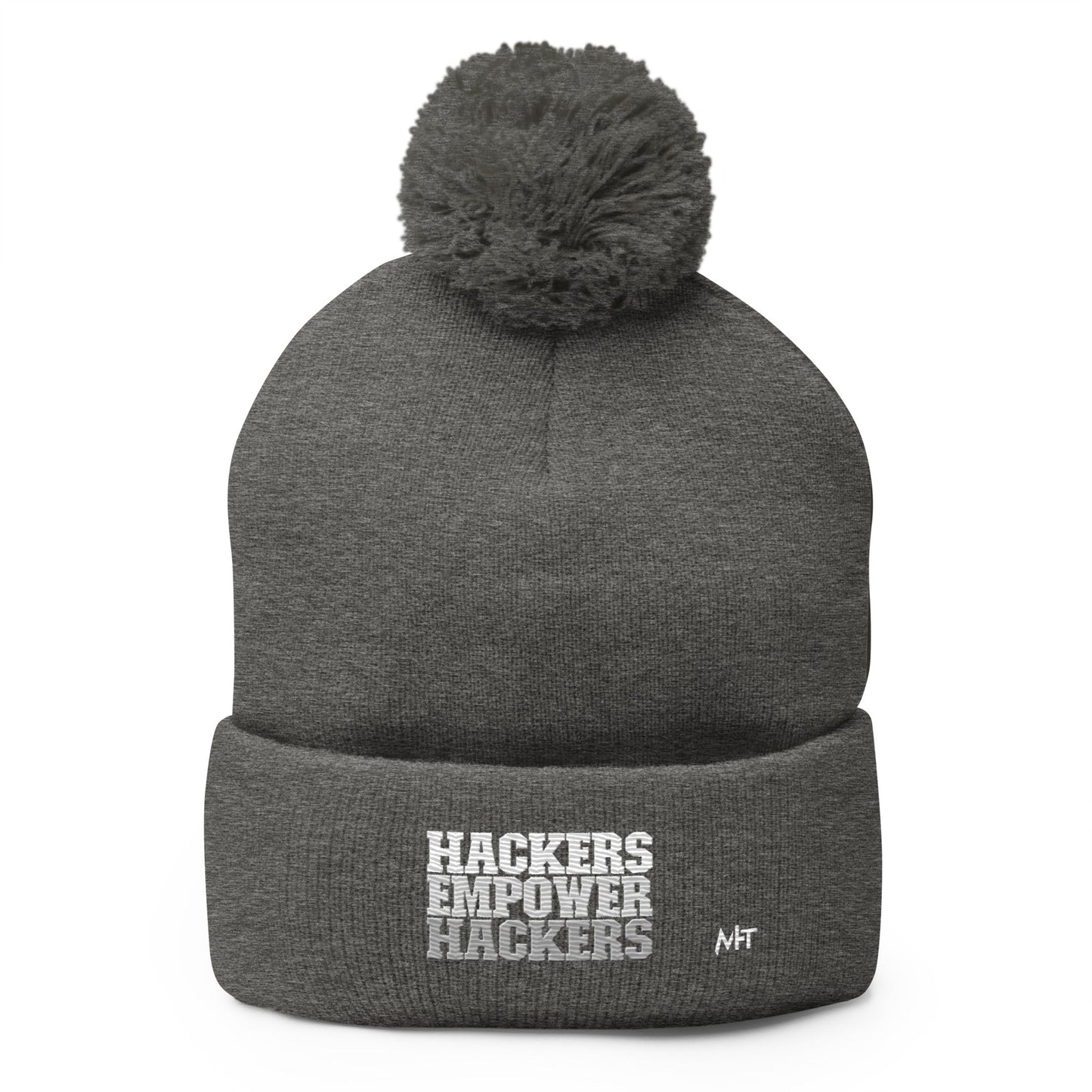 Hackers Empower Hackers V2 - Pom-Pom Beanie by DarkByteGear
