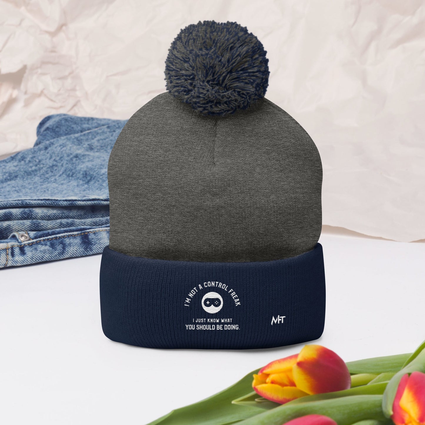 I am not a Control freak, I just Know what you should be doing - Pom-Pom Beanie by DarkByteGear