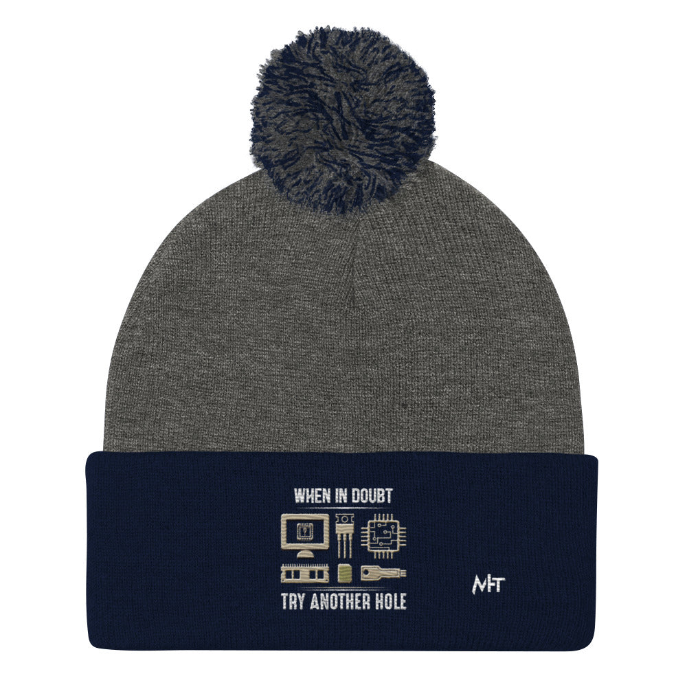When in doubt, Try another hole V1 - Pom-Pom Beanie by DarkByteGear
