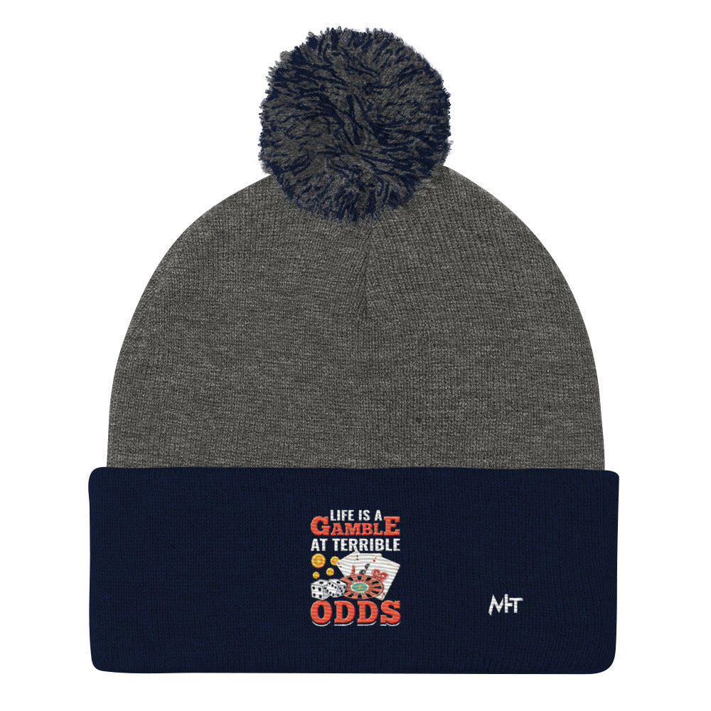 Life is a Gamble at terrible Odds - Pom-Pom Beanie by DarkByteGear
