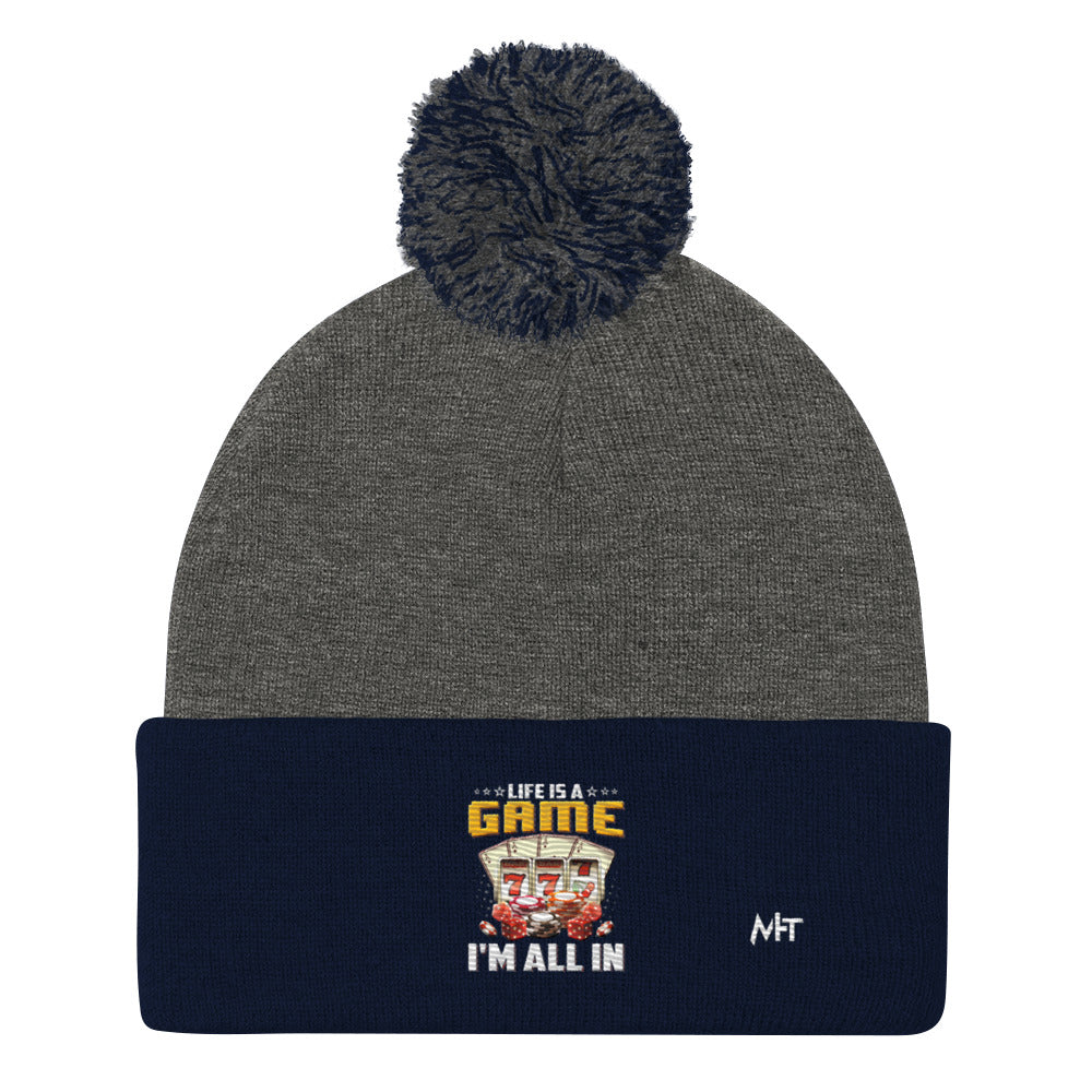 Life is a Game: I'm all in - Pom-Pom Beanie by DarkByteGear