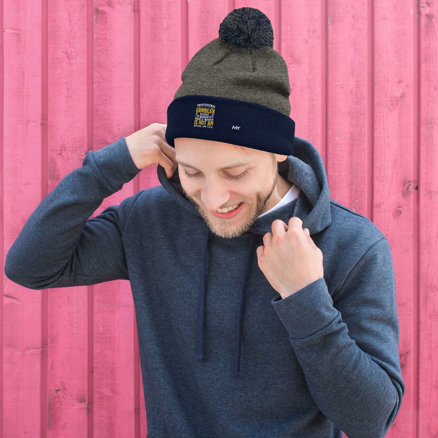 Professional Gambler because Badass Miracle Worker is an official Job Title - Pom-Pom Beanie by DarkByteGear