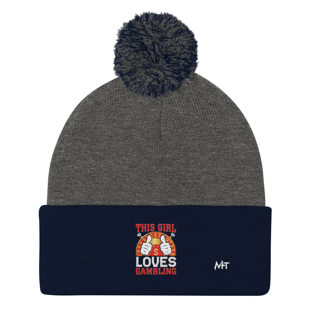This Girl Loves Gambling - Pom-Pom Beanie by DarkByteGear