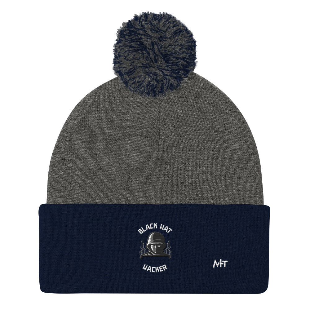 Black Hat Hacker - Pom-Pom Beanie by DarkByteGear