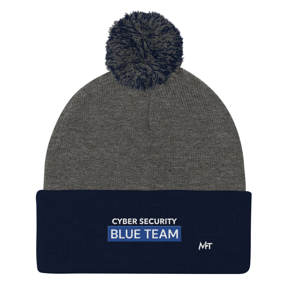 Cyber Security Blue Team V7 - Pom-Pom Beanie by DarkByteGear