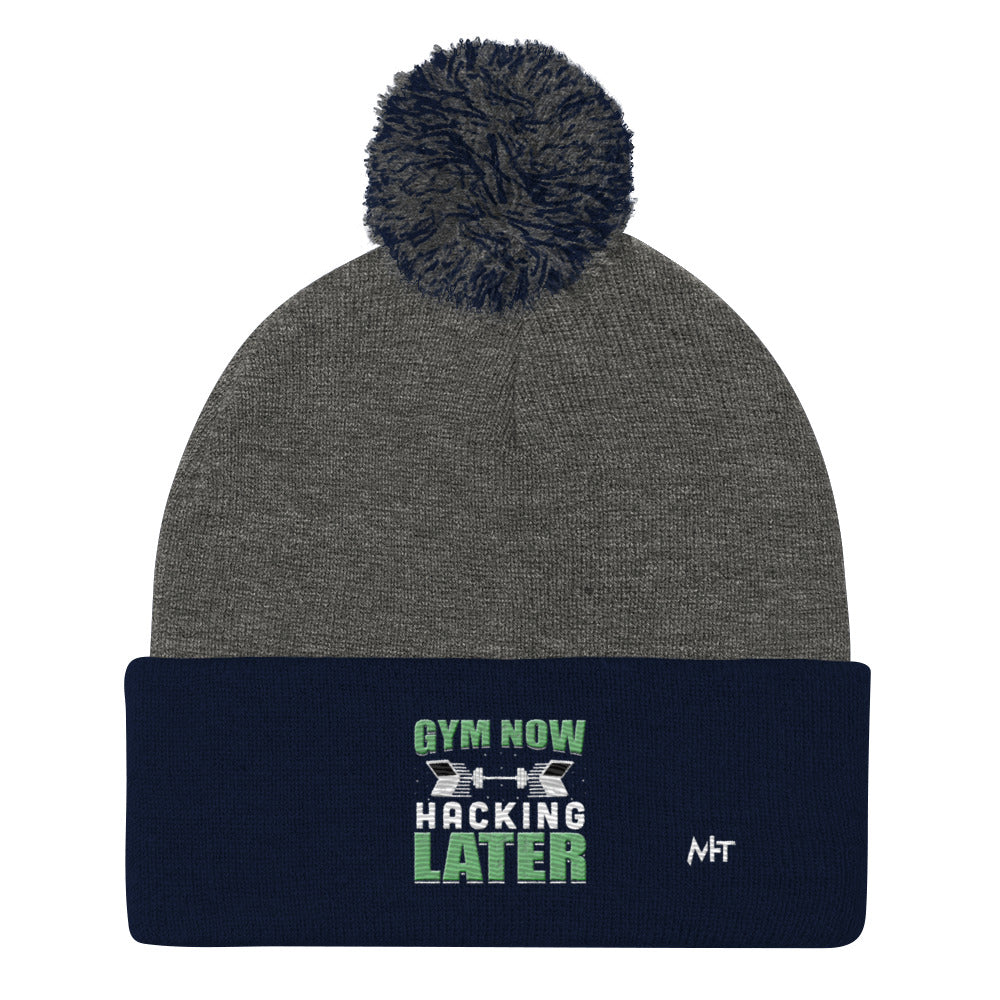 Gym now, hacking later - Pom-Pom Beanie by DarkByteGear