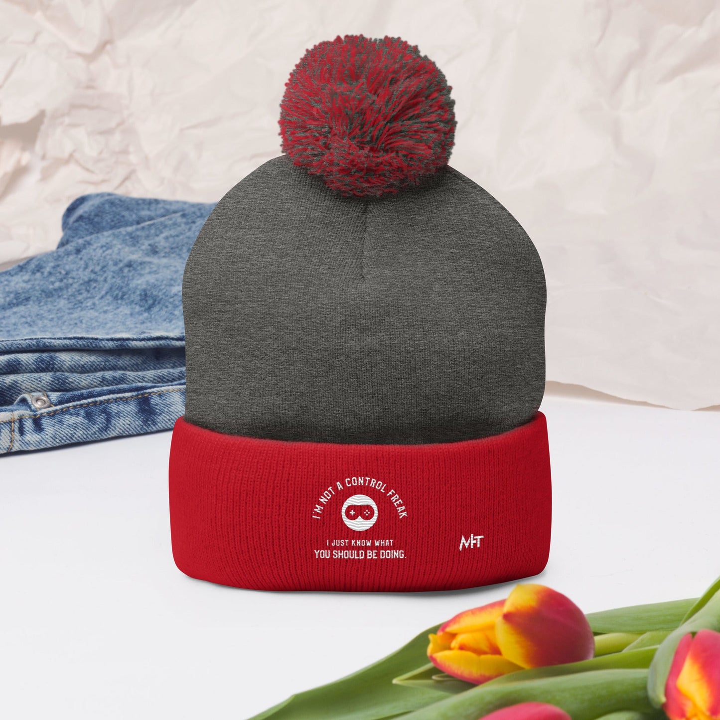 I am not a Control freak, I just Know what you should be doing - Pom-Pom Beanie by DarkByteGear