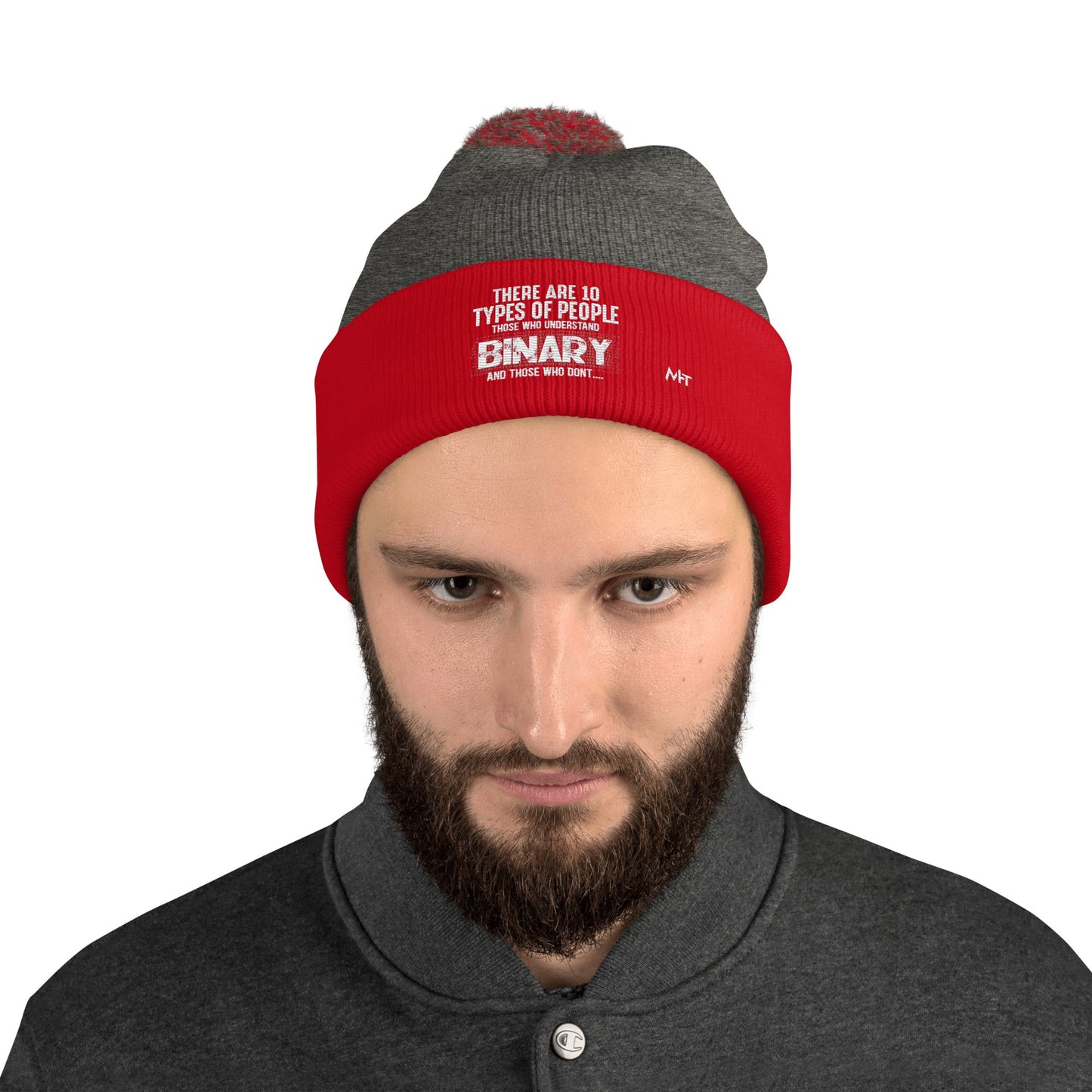 There are 10 types of people - Pom-Pom Beanie by DarkByteGear