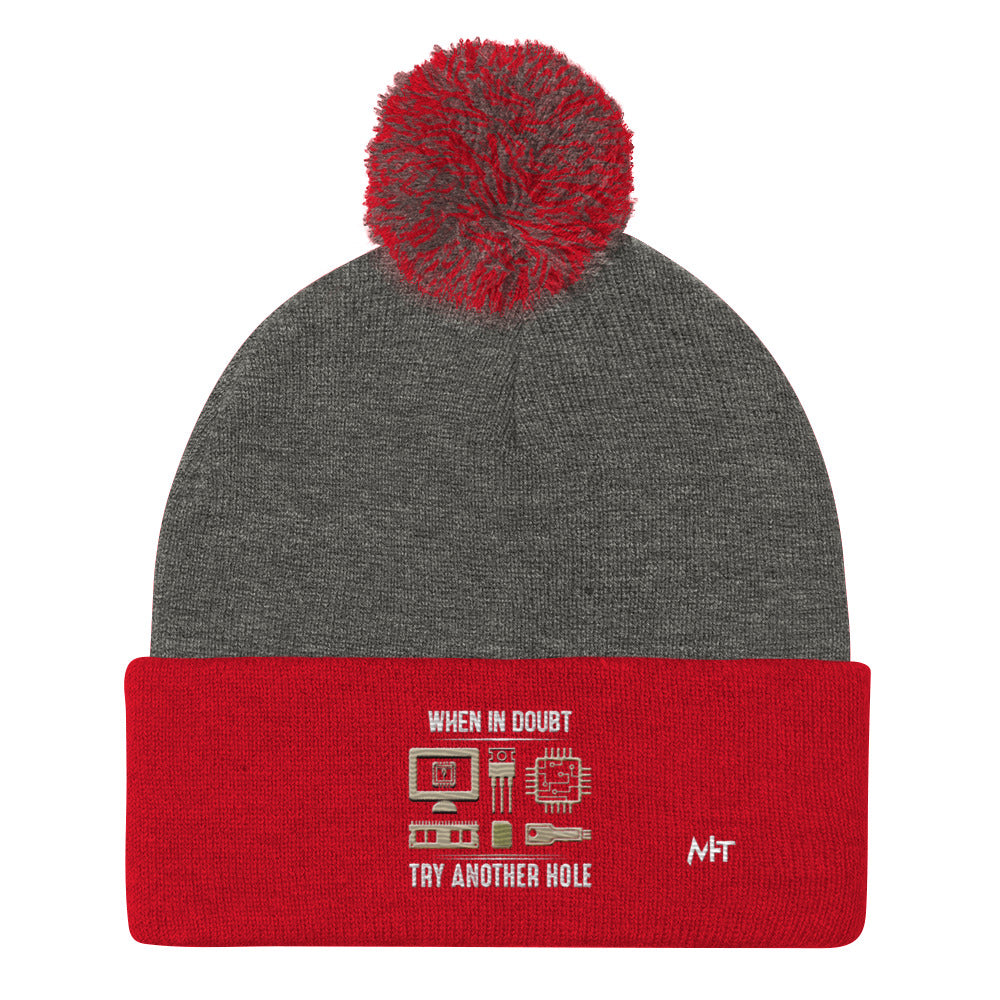 When in doubt, Try another hole V1 - Pom-Pom Beanie by DarkByteGear