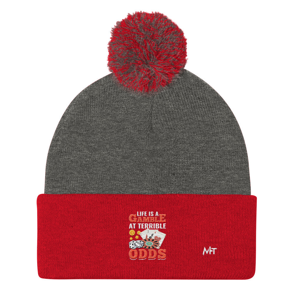 Life is a Gamble at terrible Odds - Pom-Pom Beanie by DarkByteGear