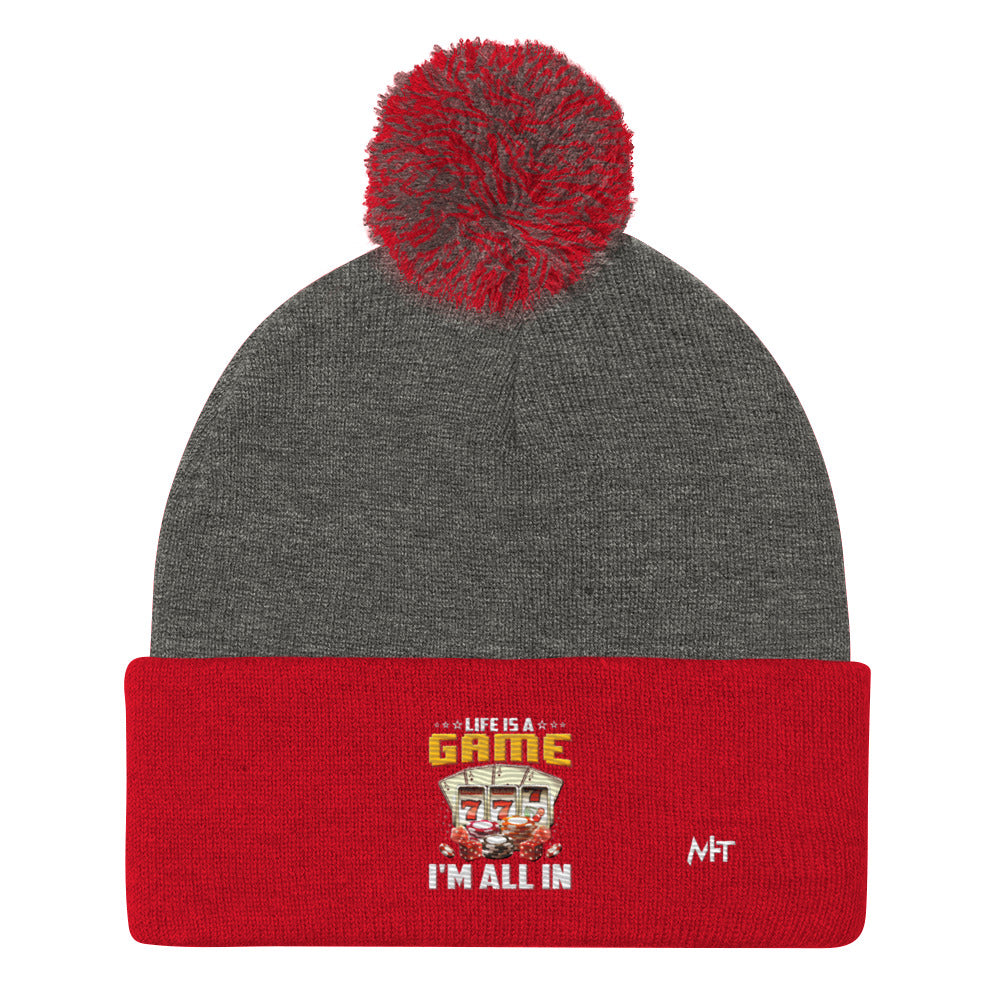 Life is a Game: I'm all in - Pom-Pom Beanie by DarkByteGear