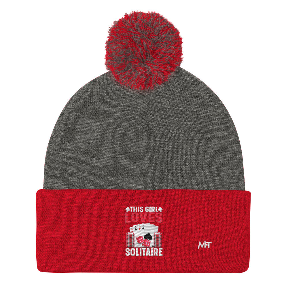 This Girl Loves Solitaire - Pom-Pom Beanie by DarkByteGear