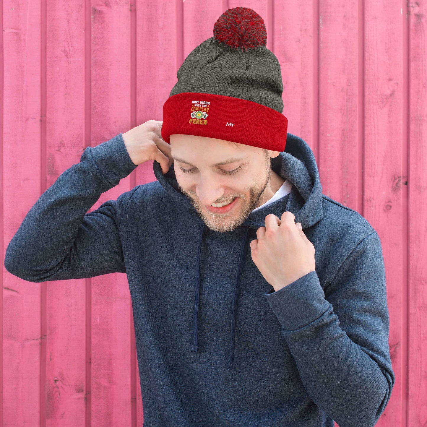 Why Work when you can Play Poker - Pom Beanie by DarkByteGear