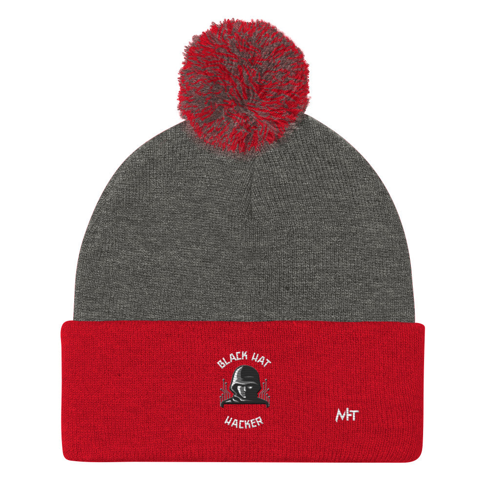 Black Hat Hacker - Pom-Pom Beanie by DarkByteGear