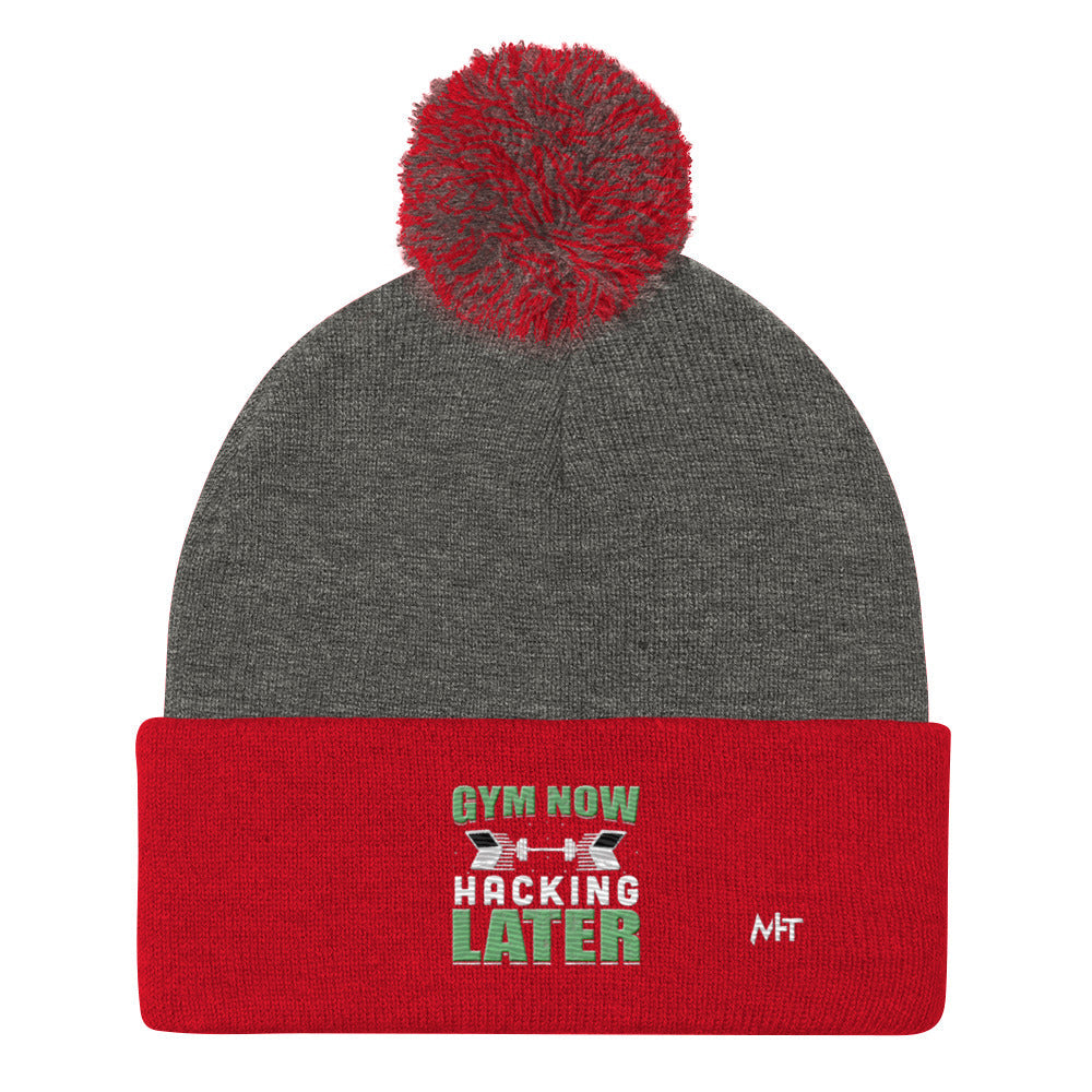 Gym now, hacking later - Pom-Pom Beanie by DarkByteGear
