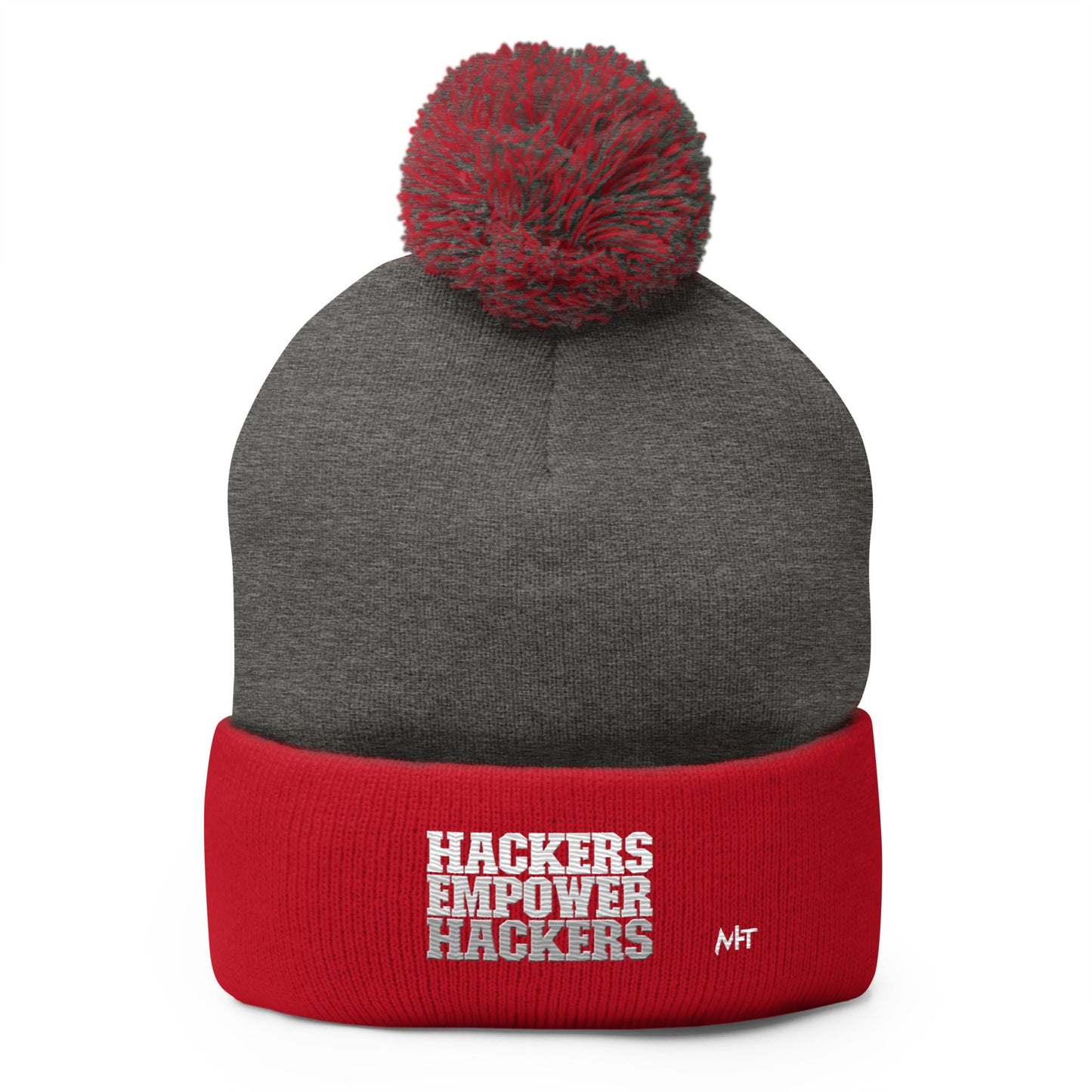 Hackers Empower Hackers V2 - Pom-Pom Beanie by DarkByteGear