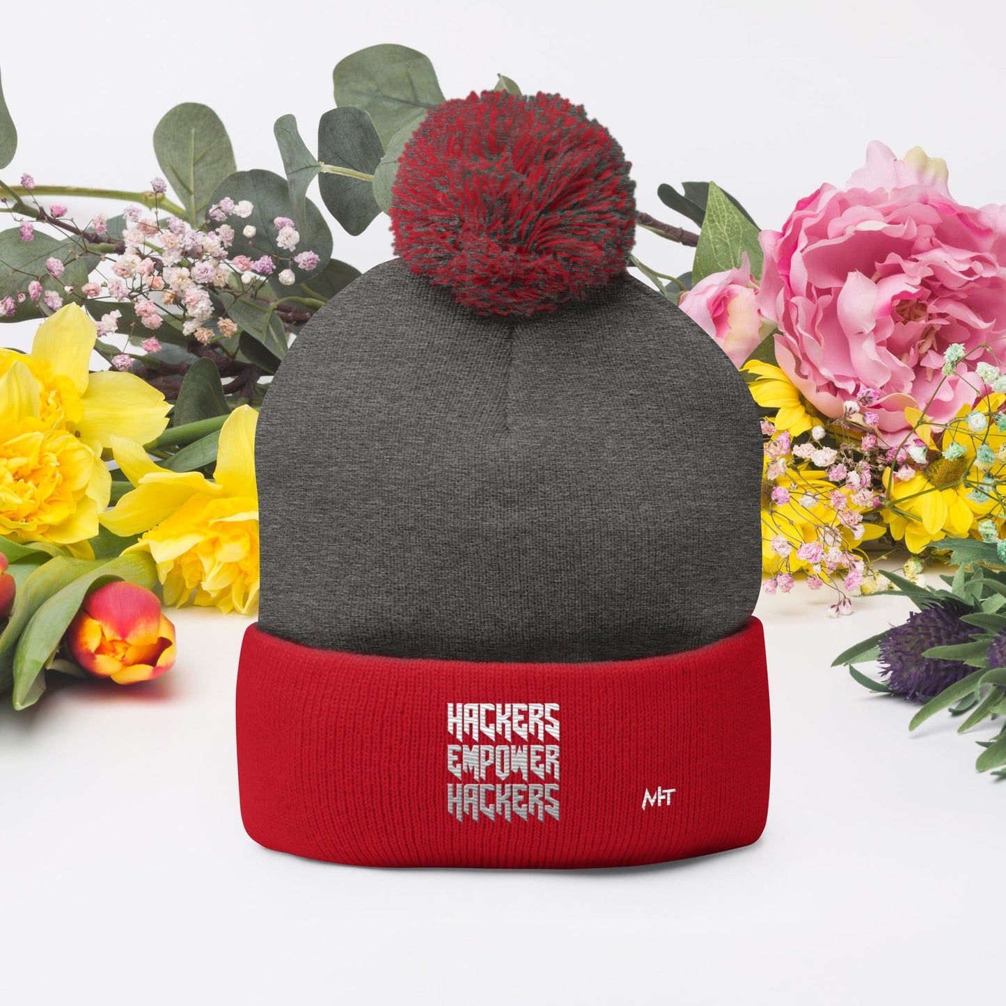 Hackers Empower Hackers V4 - Pom-Pom Beanie by DarkByteGear
