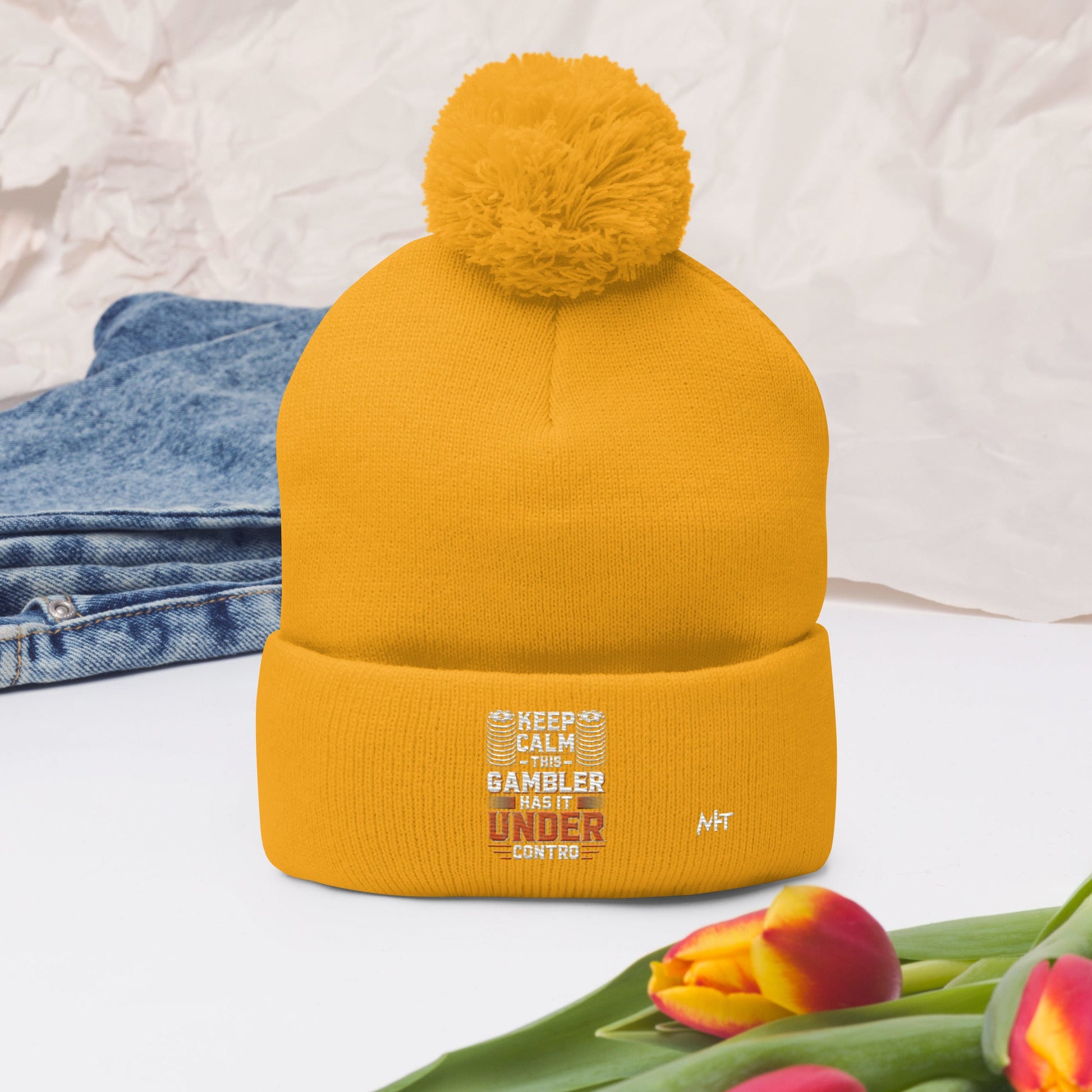 Keep Calm: This Gambler Has it under Control - Pom-Pom Beanie by DarkByteGear