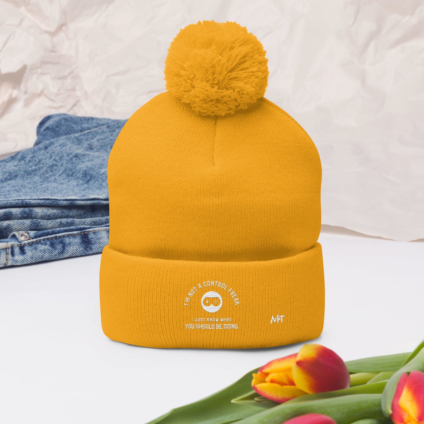 I am not a Control freak, I just Know what you should be doing - Pom-Pom Beanie by DarkByteGear