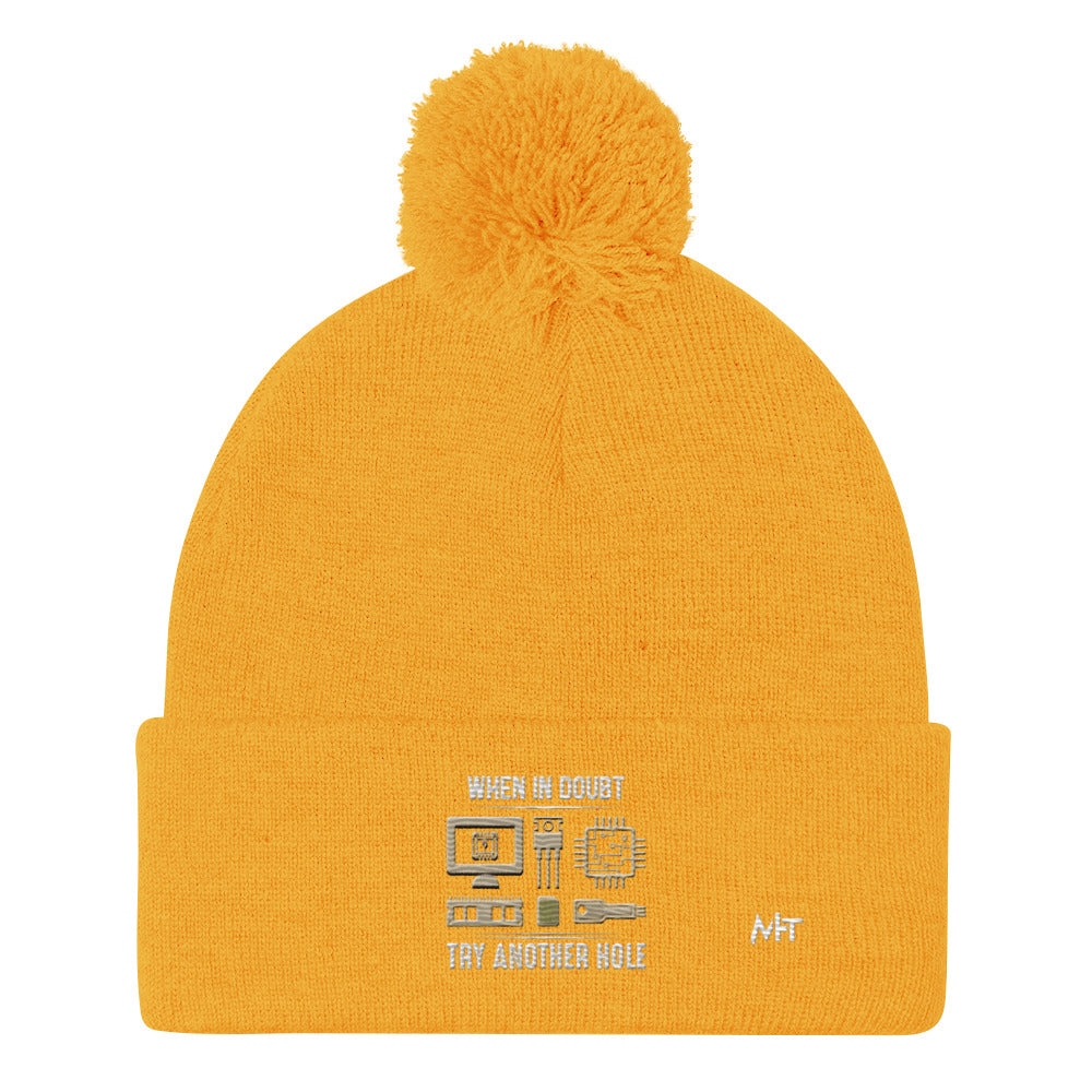 When in doubt, Try another hole V1 - Pom-Pom Beanie by DarkByteGear