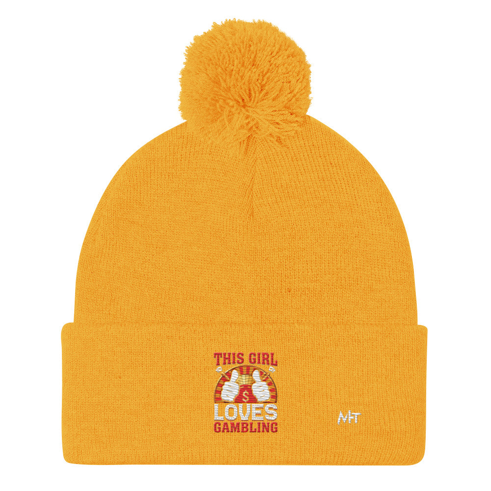 This Girl Loves Gambling - Pom-Pom Beanie by DarkByteGear