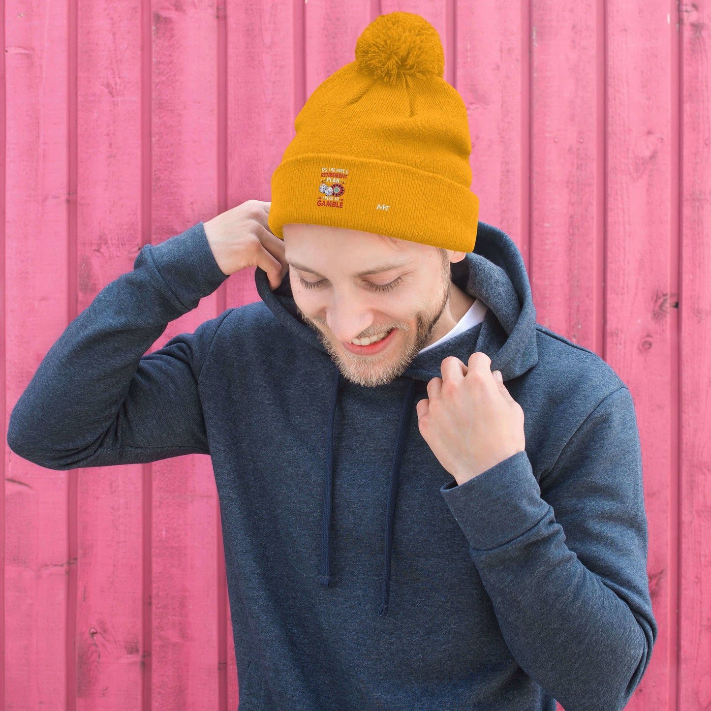I Have a Retirement Plan; I Plan to Gamble - Pom-Pom Beanie by DarkByteGear