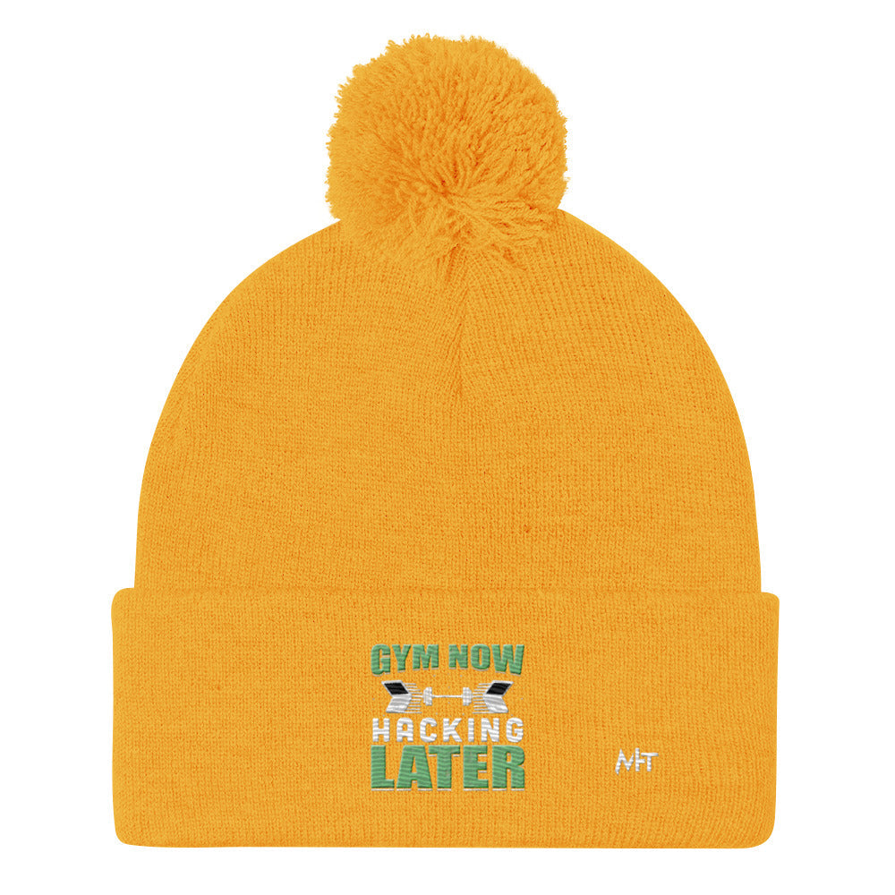 Gym now, hacking later - Pom-Pom Beanie by DarkByteGear