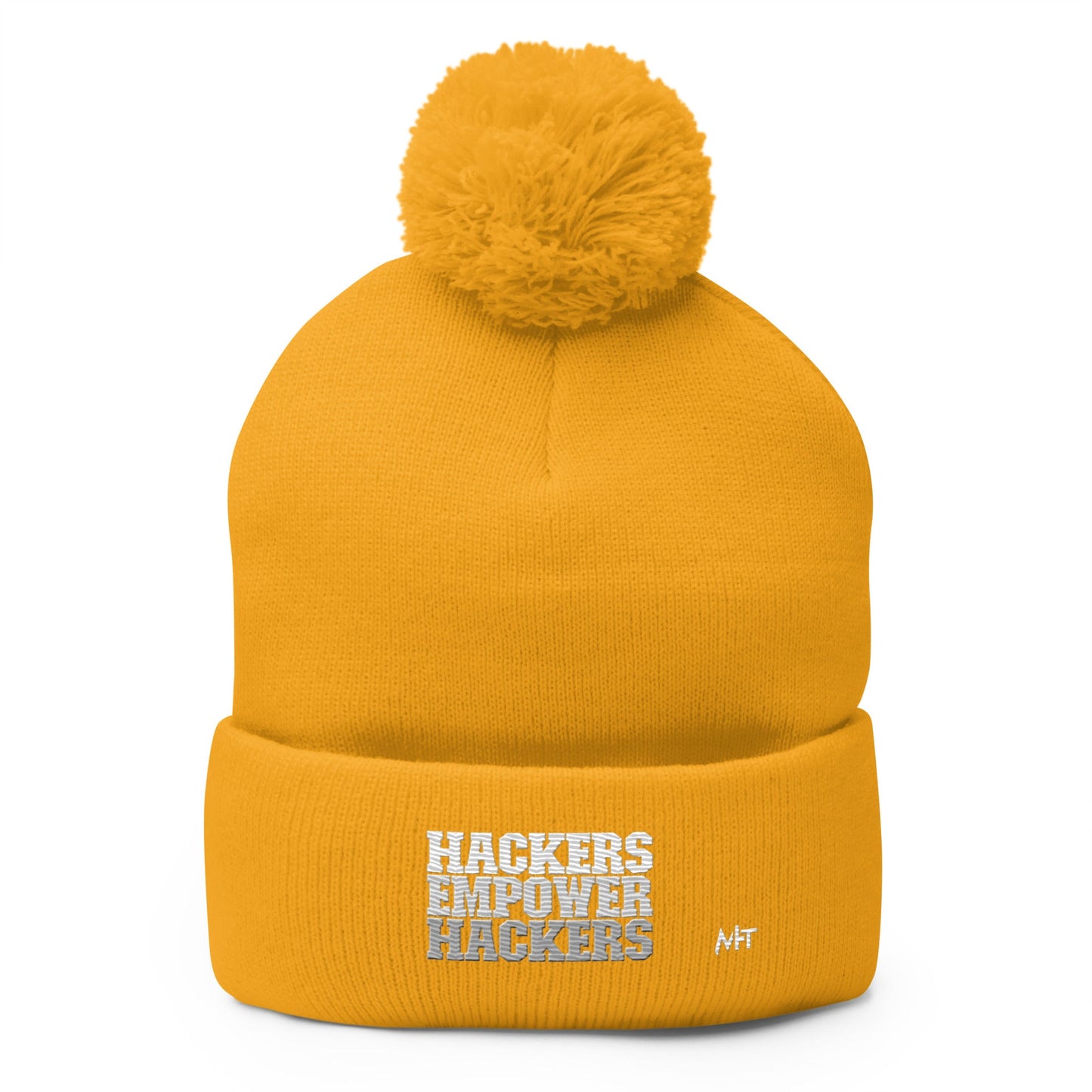Hackers Empower Hackers V2 - Pom-Pom Beanie by DarkByteGear
