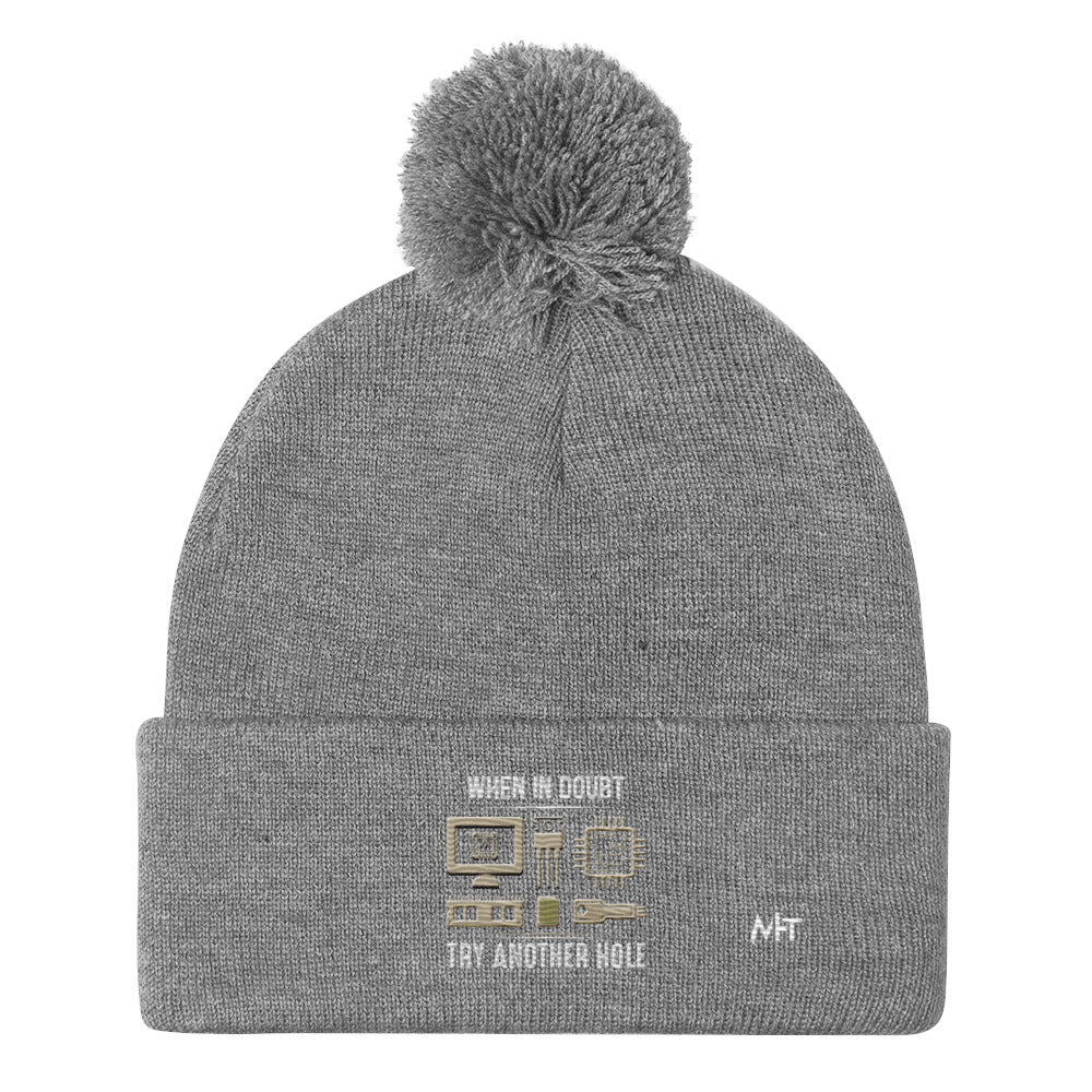 When in doubt, Try another hole V1 - Pom-Pom Beanie by DarkByteGear