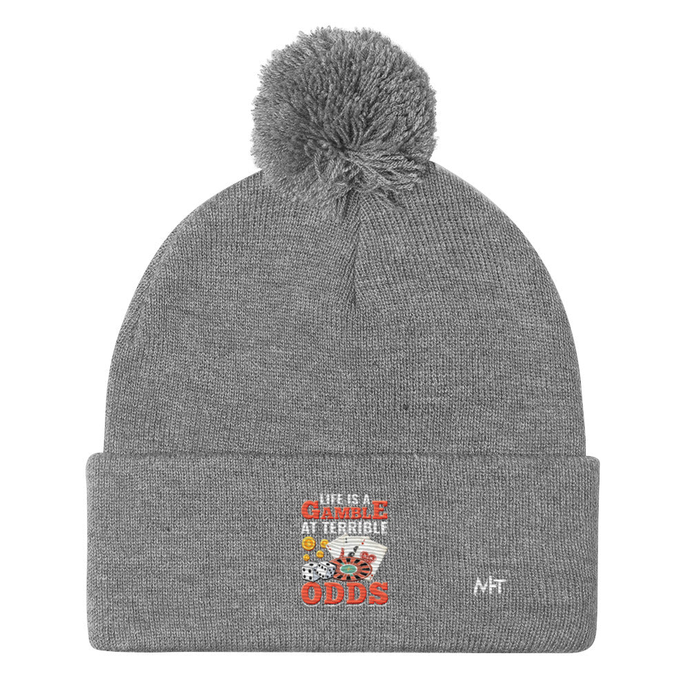 Life is a Gamble at terrible Odds - Pom-Pom Beanie by DarkByteGear