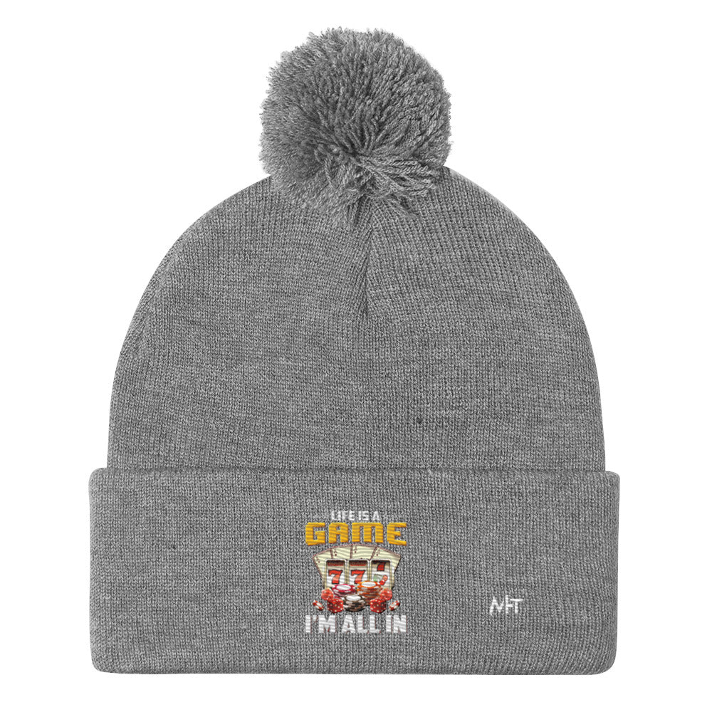 Life is a Game: I'm all in - Pom-Pom Beanie by DarkByteGear